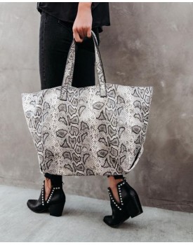Ariana Glossy Python Tote Bag